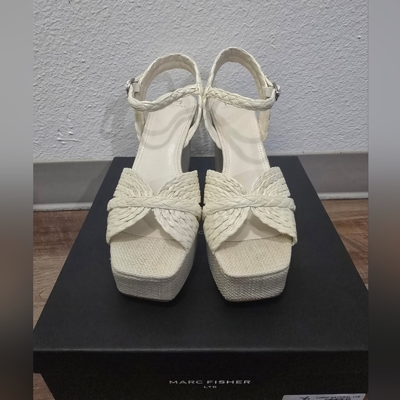 Marc Fisher Cream Braided Platform Heels - Picture 9 of 11